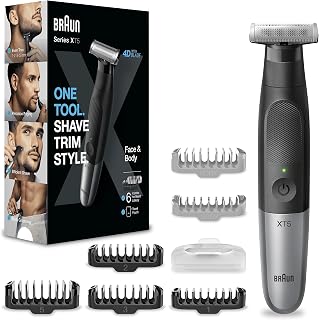 Braun Tondeuse Électrique Pour Hommes Series X, Hybride Pour Le Visage Et Corps, Entretien Simple De La Barbe Avec Une Lame 4D Innovante, Avec 6 Peignes Et Sabot Bidirectionnel, Tête Flexible - Image 1