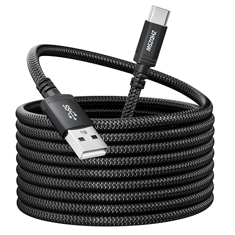USB-C Charging Cable Extra Long 7m 3.1A Braided USB to Type C Cable for PS5 Controller, Samsung Galaxy S10/S9/S8+, Note 10/9/8, LG V30/V20/G6/G5, Moto, Huawei, Mi9/8 - Image 1