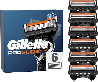 Gillette Lot De 6 Recharges De Rasoir Pour Hommes Proglide, AUTHENTIQUES, Cartouche A 5 Lames Ultra-Affutées, Nouvelle Lubrification, Bande Lubrifiante x2, Rasage Du Visage Flexible - Image 1