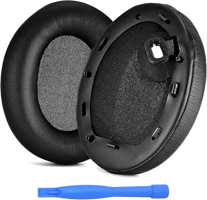 MMOBIEL Ear Pads Replacement for Sony WH1000XM4 Headphone - Soft PU Leather Ear Pad Cushions - Earpads Replacement for Sony WH1000XM4 – Black - Image 1