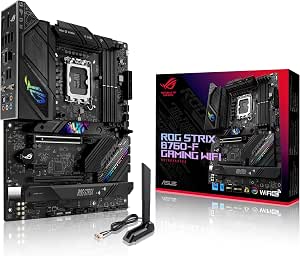 ASUS ROG Strix B760-F Intel B760 LGA 1700 ATX Gaming Motherboard (DDR5, 16+ 1 Power Phase, PCIe 5.0, 3x PCIe 4.0 M.2, WiFi 6E, 2.5G Ethernet, USB 3.2 Gen 2, Aura Sync RGB) - Image 1