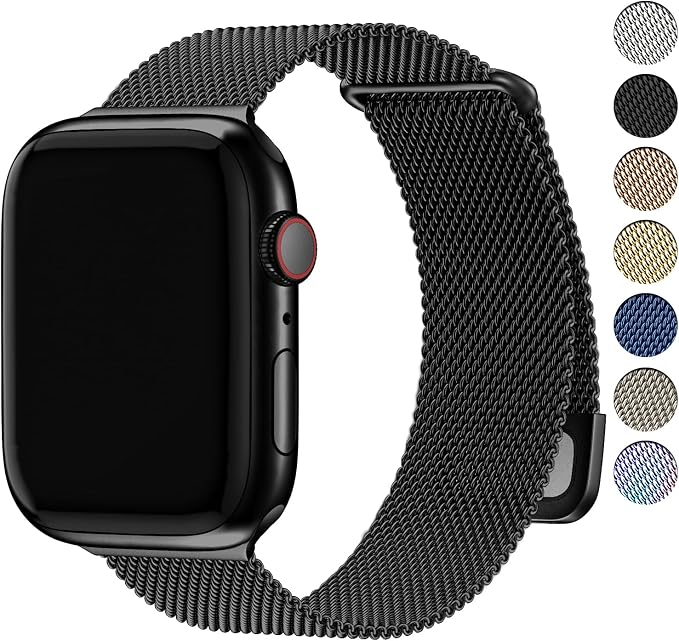 Fullmosa Compatible Apple Watch Band 49/46/45/44/42mm(S3 2 1) Men Stainless Steel iwatch Band for iWatch Ultra SE 3/2/1 Series 11 10 9 8 7 6 5 4 3 2 1 49/46/45/44/42mm Black - Image 1