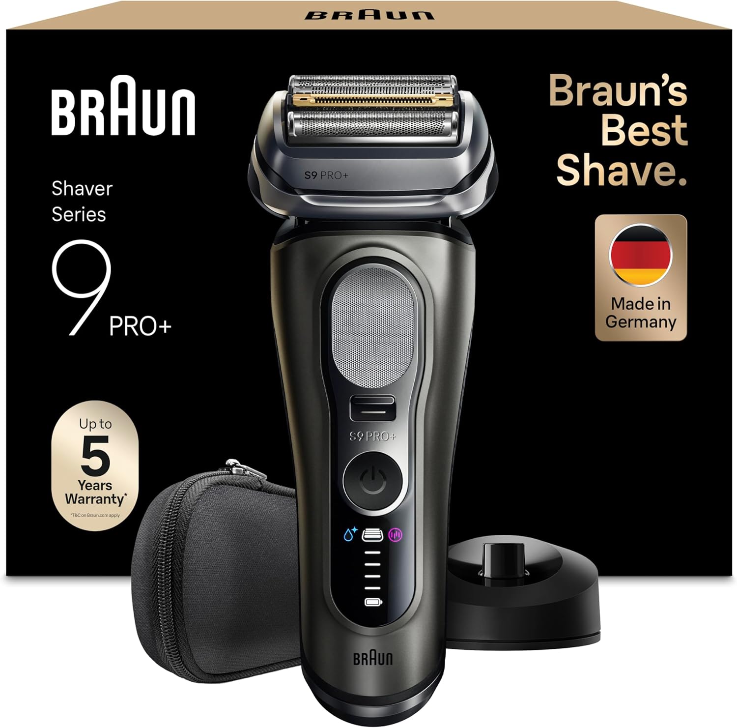 Braun Rasoir Electrique Homme Series 9+ PRO 9615S Argent, Etanche, Lames De Précision Ultra-Fines Et Tondeuse Pro Trimmer Pour Bien Raser La Barbe, Coffret Rasage Avec Etui De Voyage - Image 1