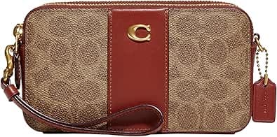 COACH Shoulder Bag, Shoulder Bag, Clutch, Signature Print, Brown, Rust Tan, Light Brown Rust
