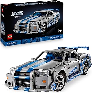 Technic Nissan Skyline GT-R (R34) 2 Fast 2 Furious Adult Model Car - Drift, Steering, Suspension & 6 Cylinder Engine - Collector's Gift for Fans 42210 - Image 1