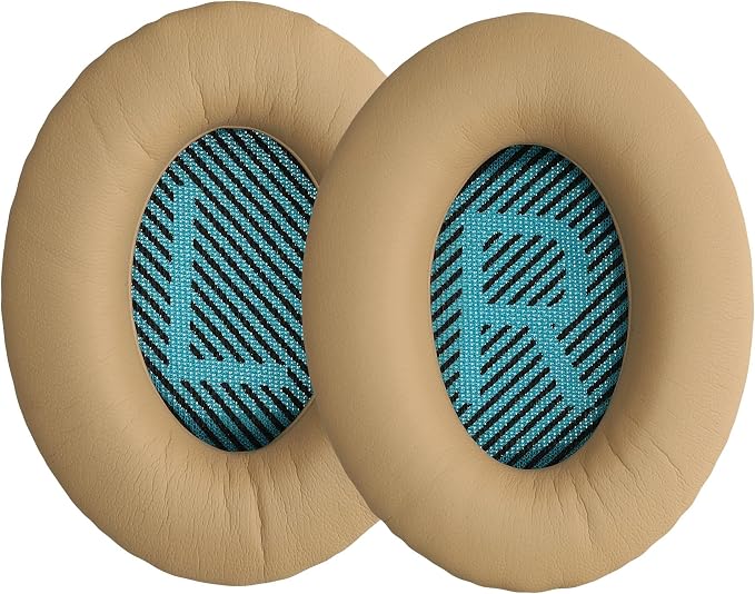 kwmobile 2 x Ear Pads Compatible with Bose Soundlink Around-Ear Wireless II - Foam Ear Pads for Headphones - Beige - Image 1