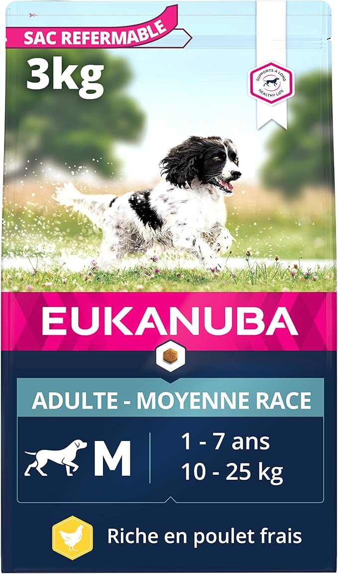 Eukanuba Adult Dog Dry Food For Medium Breed Chicken 3 kg - Image 1