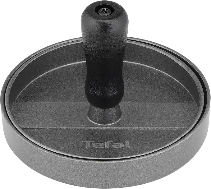 Tefal Burger Press - Non-Stick Coating, Roasted Stries, Grey Stain Resistant Coating, Dishwasher Safe - Official Tefal K1854034 Accessory - Image 1