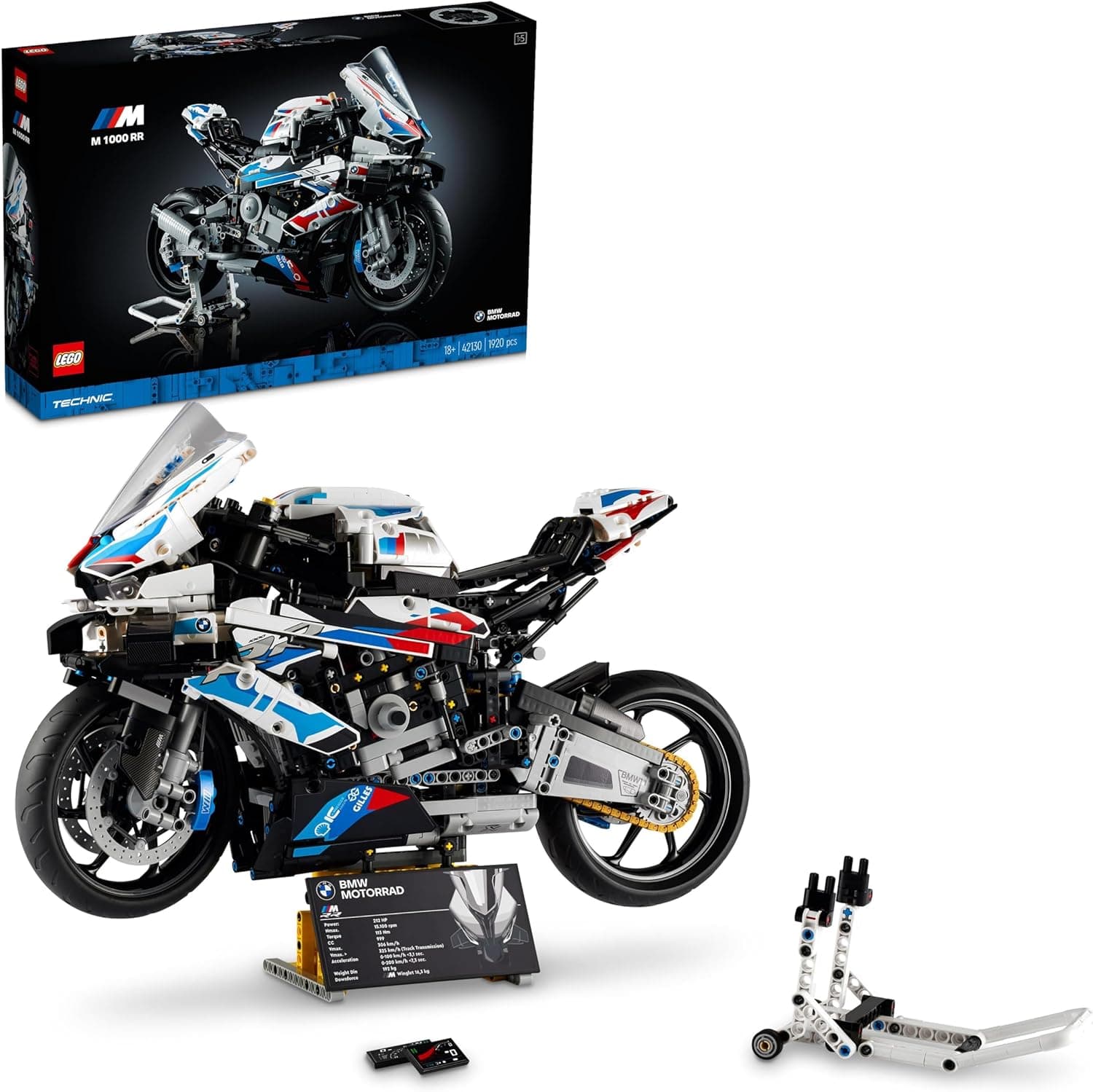 LEGO 42130 Technic BMW M 1000 RR Modèle Réduit de Moto Pour Adulte, Maquette Pour Construction et Exposition, Idée de Cadeau