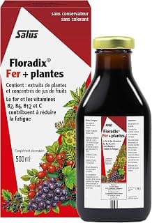 Salus Floradix Fer + Plantes Salus Floradix Fer + Plantes - Formule Liquide Riche en Fer - Enrichi en Vitamine C pour une Meilleure Absorption - 500 ml