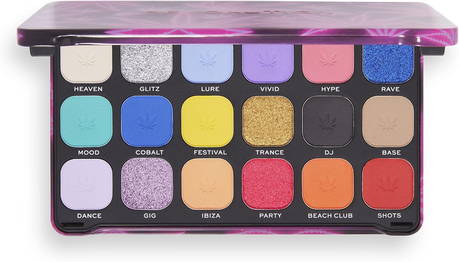 Makeup Revolution, Forever Flawless Eyeshadow Palette, Good Vibes Hype, 18 Shades, 0.7 oz - Image 1