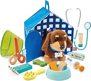 Hape Small Veterinarian Kit | Wooden Toy Kit for Kids | Portable Veterinary Clinic - Image 1