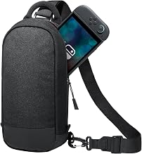 JETech Sac Bandoulière Sling pour Nintendo Switch 2/Switch OLED/Switch Console, Sac Bandoulière avec 8 Emplacements pour Cartes de Jeu, Grande Capacité pour Accessoires et Chargeur, Noir - Image 1