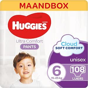Huggies Ultra Comfort Pants, Baby Absorbent Pants, Size 6 (15-25 kg) x108 - Image 1