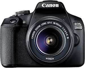 Canon EOS 2000d | Reflex Camera + (APS-C, 24.1 MP, WiFi, Full HD) + EF-S 18-55mm f/3.5-5.6 DC III Lens, Black - Image 1