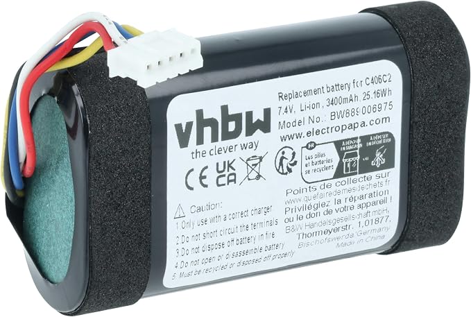 vhbw Batterie Remplacement pour Bang & Olufsen C406C2 pour Haut-parleurs, Enceintes portatives (3400mAh, 7,4V, Li-ION) - Image 1