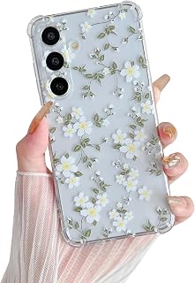 ZTOFERA Étui pour Samsung Galaxy A56 5G, Coque Transparente en TPU Souple avec Motif Fleur, Protection Ultra-Mince en Gel de Silicone Anti-Rayures pour Samsung A56 - Grande Fleurs Blanche - Image 1