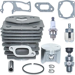 Piston de Cylindre 47MM pour Husqvarna 357 357XP 357XP EPA 359 359XP 359XP EPA Tronçonneuse 537157304 580303302 537157302, Piston de Cylindre avec Bougie d'Allumage Joint de Carburateur - Image 1