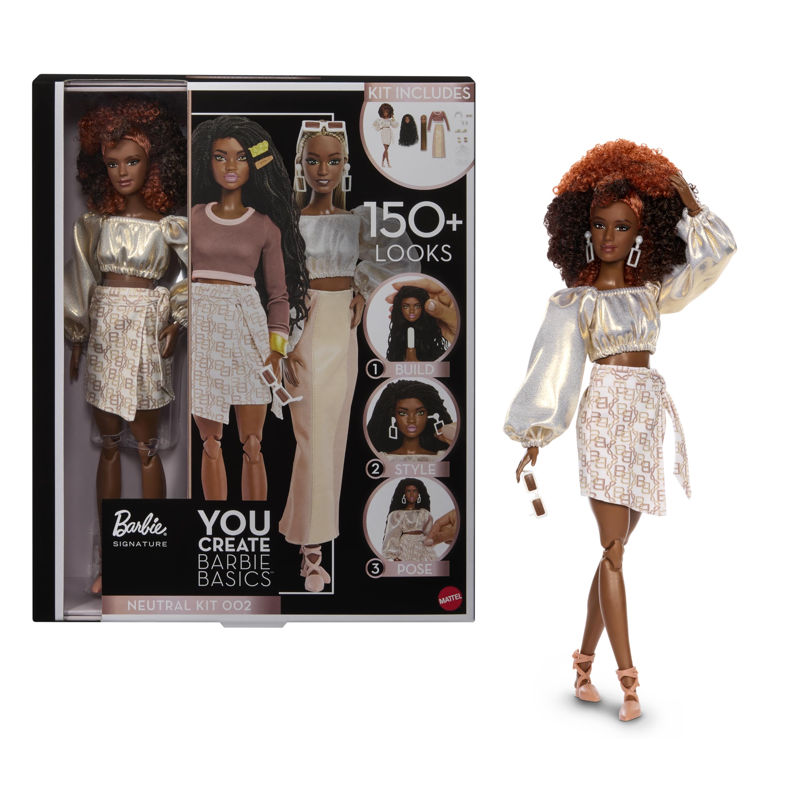 Barbie Kit Neutre Basics 002 avec poupée Personnalisable, vêtements Taille Unique, Corps articulé et tête Interchangeable, JJX36 - Image 1