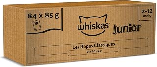 WHISKAS Aliment humide en sauce Chat junior 84x85g Les Repas Classiques - Image 1