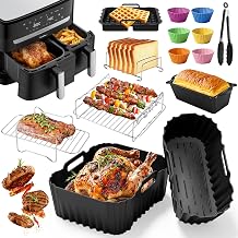 Air Fryer Accessories for Moulinex Easy Fry Dual 8.3L (5.2/3.1L) Air Fryer Mould with Rack Racks, Cake Pan, Bread Pan for Tower T17099 - Image 1