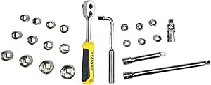 Stanley STMT1-74173 Module 1/2-Inch Socket Wrench, Multi-Colour, Set of 23 Pieces Multi-Coloured