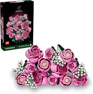 LEGO Botanicals Bouquet de Roses Roses - Set pour Adulte - 12 Fleurs Artificielles & 4 Brins de Gypsophile - Décoration Intérieure DIY - Idée de Cadeau pour la St Valentin pour Femme ou Homme 10374 - Image 1