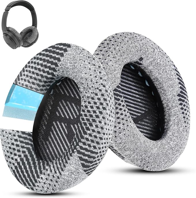 Cooling-Gel QuietComfort 35/QC 35ii Replacement Earpads Ear Pads for Bose QC45 QC35 QC25 QC2 QC15/Around-Ear 2 AE2i AE2w/SoundTrue & SoundLink Series (Grey Fabric) - Image 1