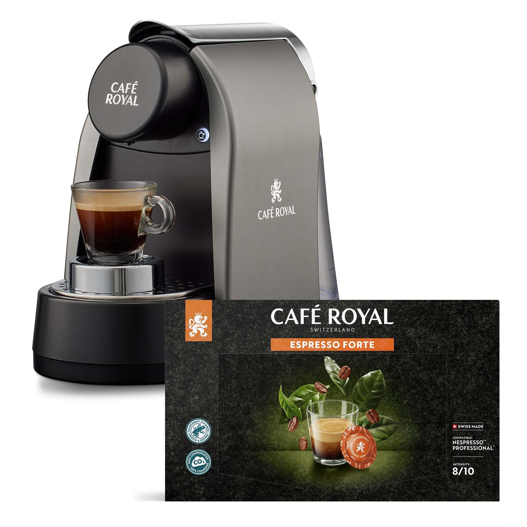 CRpro 100 Coffee Machine Compatible with Nespresso Professional Coffee Capsules + 1 Box of 50 Pro Espresso Forte Pods - Image 1