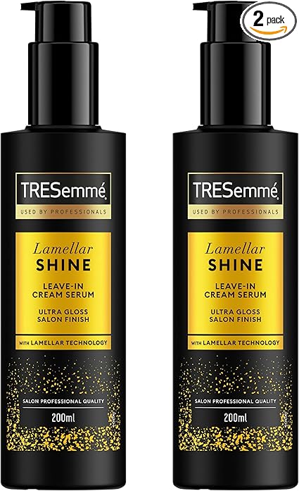 TRESemmé Lamellar Shine Leave-In Cream Serum For Dull And Difficult Hair To Detangle For A High Gloss Salon Finish With Patented Lamellar Technology 200ml 2 Pieces - Image 1