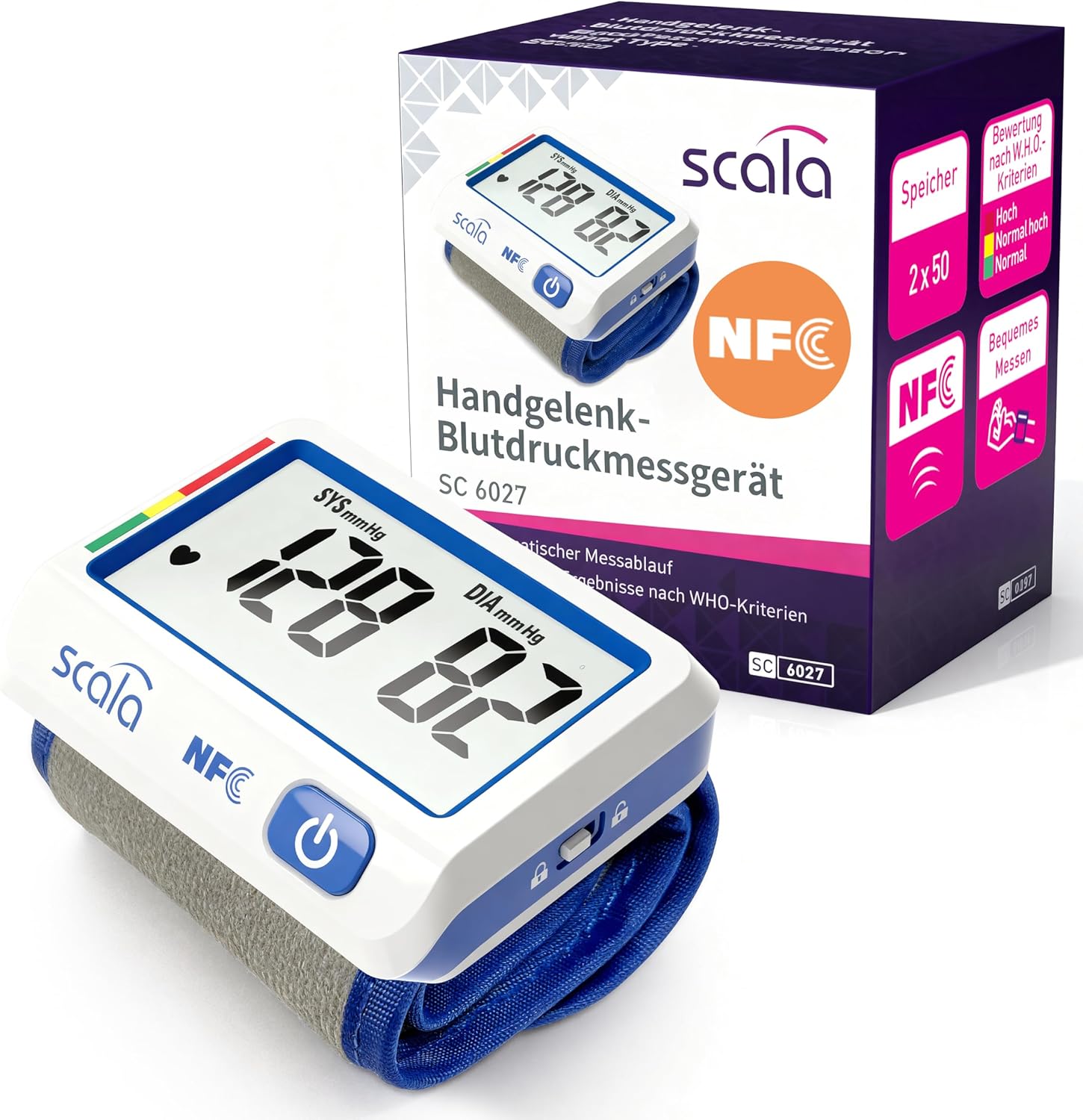 Scala SC 6027 NFC Wrist Blood Pressure Monitor 60270 - Image 1