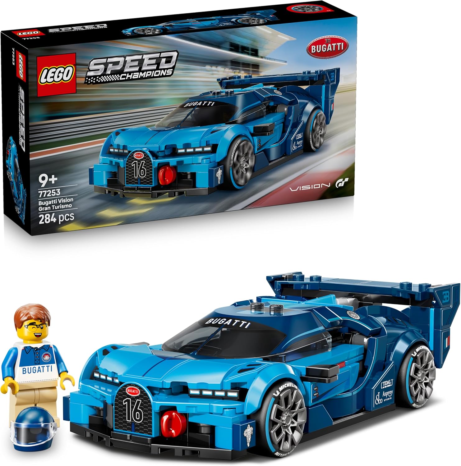 LEGO Speed Champions Hypercar Bugatti Vision GT - Jouet Voiture - Maquette avec Minifigurine Collector de Pilote - Idée de Cadeau Gaming pour Garçon dès 9 Ans & Fans de Sport Automobile 77253 - Image 1