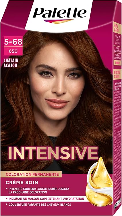 Schwarzkopf Palette Permanent Hair Colour Cream Care 100% White Hair Coverage 8 Weeks Mahogany Chestnut 650 - Image 1