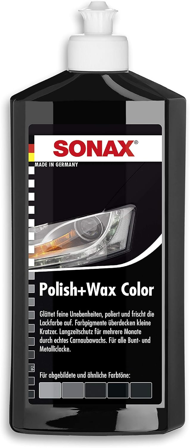 SONAX Polish+Wax Color (500 ml) pour toutes peintures standard et métallisées et facile à appliquer et d’une grande efficacité | Réf: 02961000 - Image 1