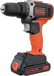 Black+Decker BCD002ME2K-QW Perceuse-Visseuse sans Fil - 18 V - 2 x 2, 5 Ah - 38 Nm - 1400 TRS/min - 2 batteries - Livrée en Coffret - Image 1
