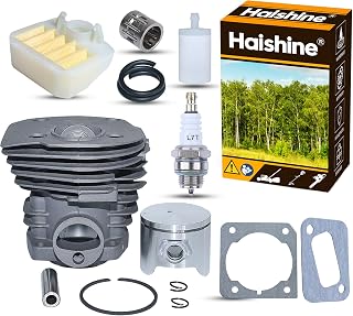 Cylinder Piston (44mm) Fuel Air Filter Line Kit for Husqvarna 350 351 353 346 XP Chainsaw Muffler Gasket Bearing NIKASIL PLATED - Image 1