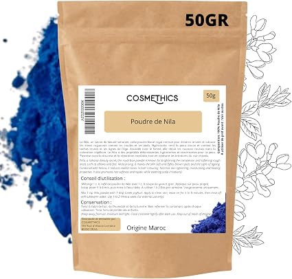 Cosm'Ethics - Blue Nila Powder 50g – Natural Powder from Morocco for Face & Hair Care – Discovery Format – Radiance & Hair Shine - Image 1