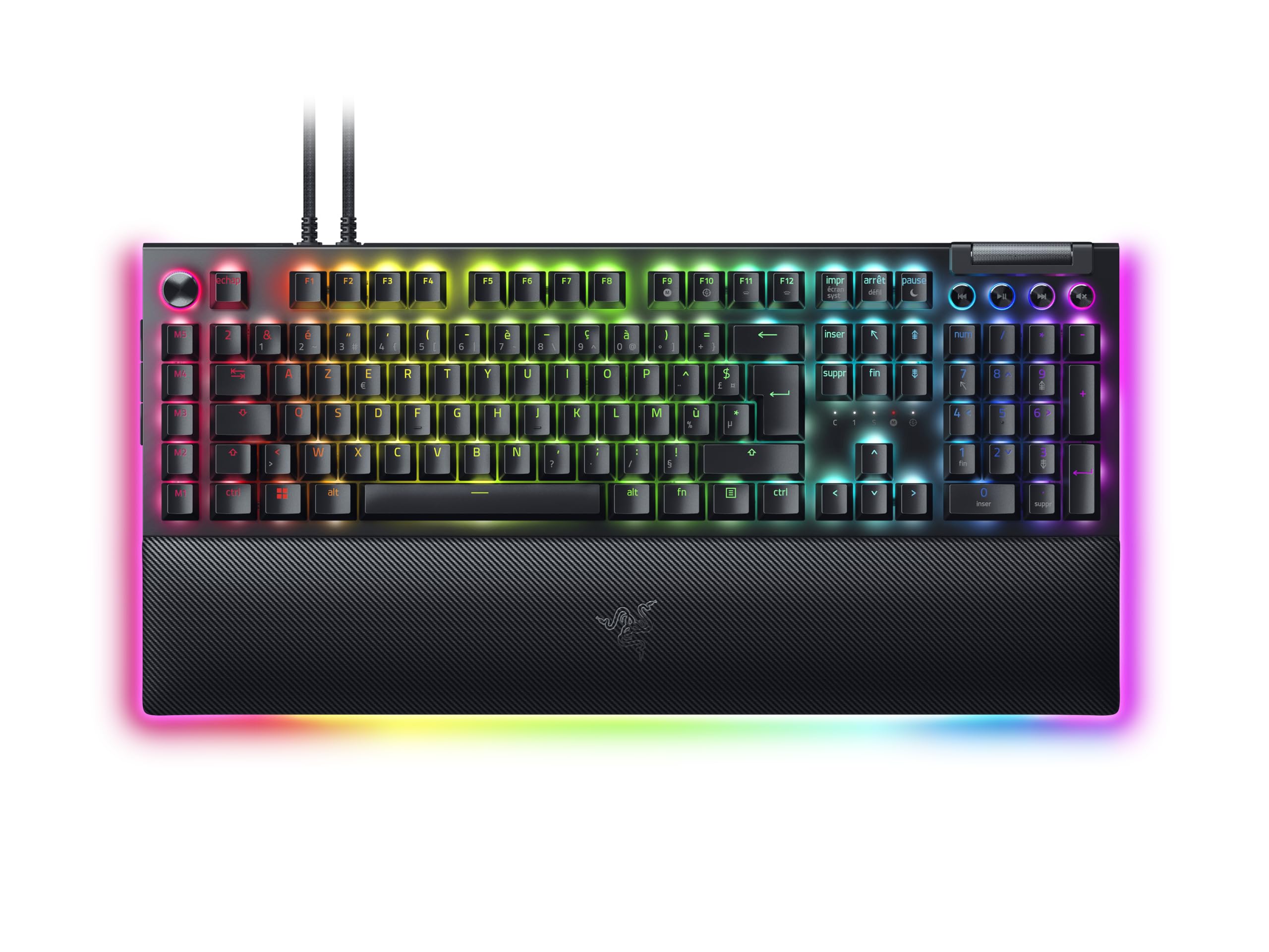 Razer BlackWidow V4 Pro (Switches Yellow) - Mechanical Gamer Keyboard Snap Tap (Silent Mechanical Switches, 8 Dedicated Macro Keys, PU Leather Wrist Rest) AZERTY Keyboard FR | Black - Image 1