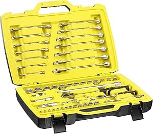 Stanley FatMax FMMT82827-1 Set of ¼ Inch Mixed Spanner Sockets – Set of 50 – Fatmax, Multi-Coloured