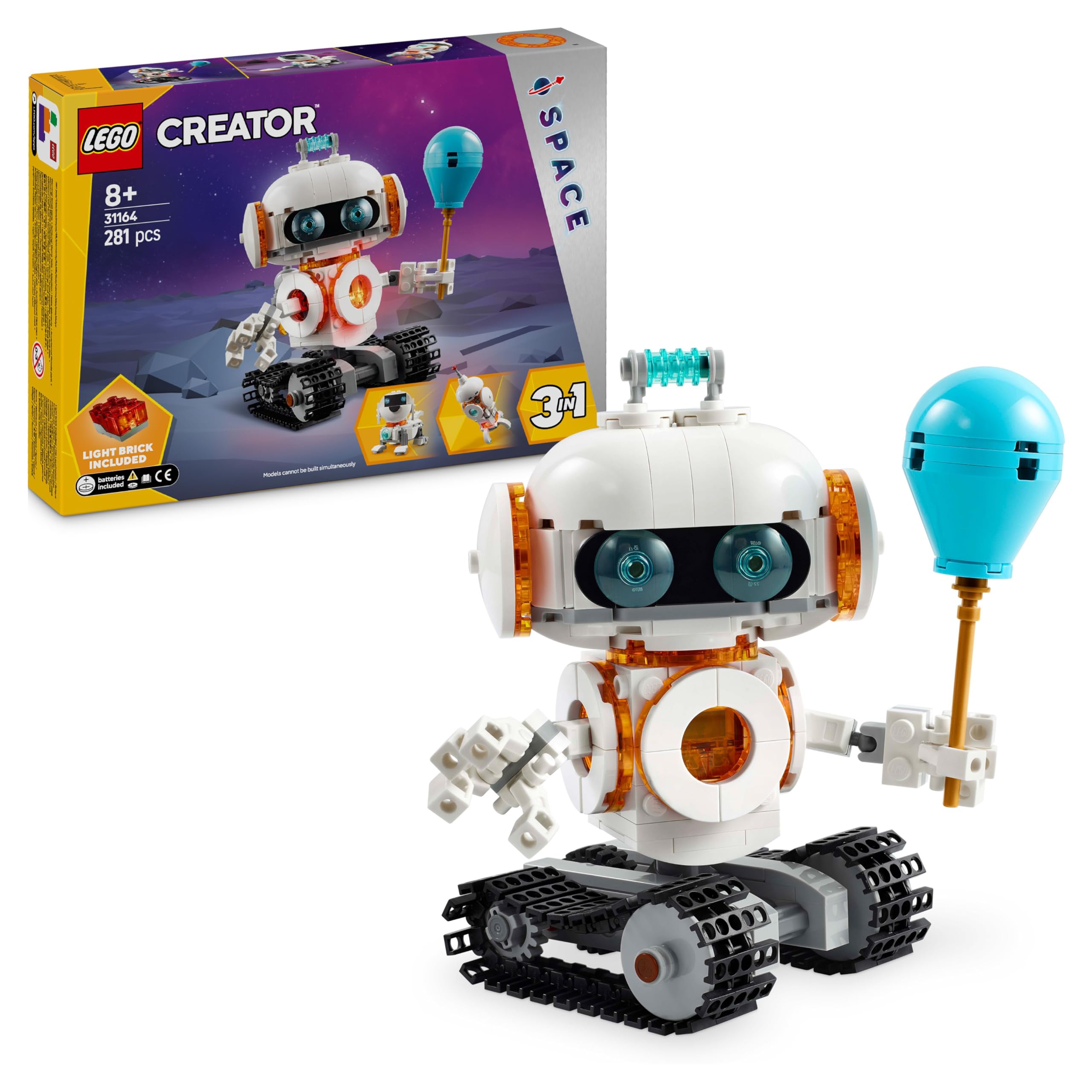 LEGO Creator 3-in-1 Space Robot - Transforms into a Dog or Rocket - Building Game for Girls and Boys on Space Theme - Birthday Gift Idea from 8 Years Old 31164 - Image 1