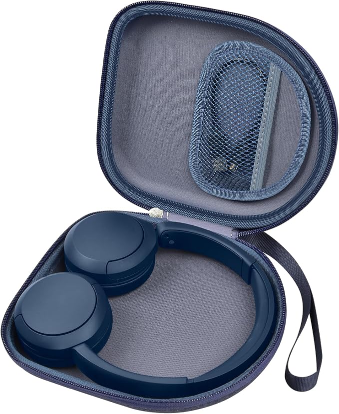 Headphone Case Compatible with Sony WH-CH520 Wireless Headphones, On-Ear Bluetooth Over-Ear Headphones with Microphone, Noise Cancelling, USB Cable for Work, Black (Box - Image 1