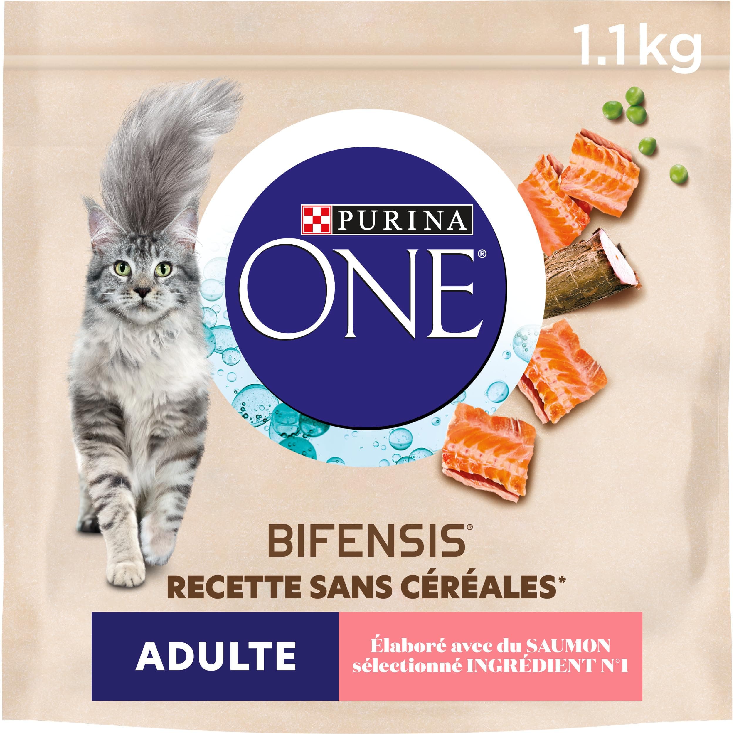 PURINA ONE Bifensis Grain-Free | Salmon Dry Food for Adult Cats | 1.1kg Bag