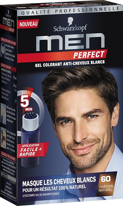 Schwarzkopf - Men Perfect - Anti-White Hair Dye Gel for Men - Men's Hair Colour - Natural Brown 60 - Image 1