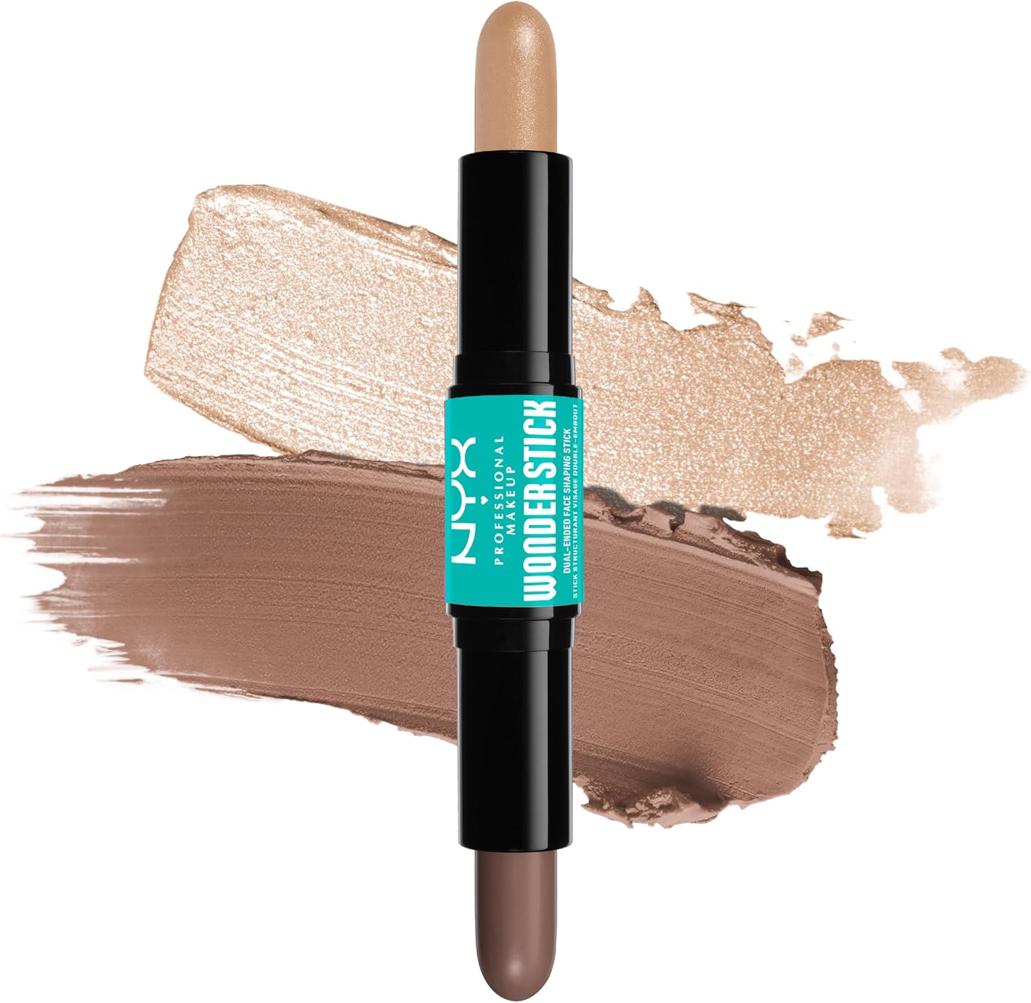 NYX Professional Makeup Highlight & Contour Stick, Double Tip, Definition & Shine, Modular & Vegan Formula, Wonder Stick, Shade: Fair (01) - Image 1