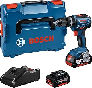 Bosch Professional 18V System perceuse-visseuse à percussion sans-fil GSB 18V-55 (couple max. 55 Nm, avec 2 batteries 4,0 Ah, chargeur rapide GAL 18V-40, L-BOXX) - Image 1