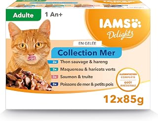 IAMS Chat Adulte Nourriture Humide en gelée Mer Sea Collection 12 sachets x 85g - Image 1