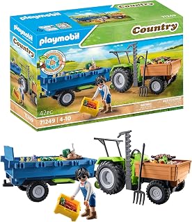 71249 Tractor with trailer - Country - Life on the Farm - The Small Farm Range Includes More than 80% recycled or bio-based materials on average - From 4 years old - Image 1