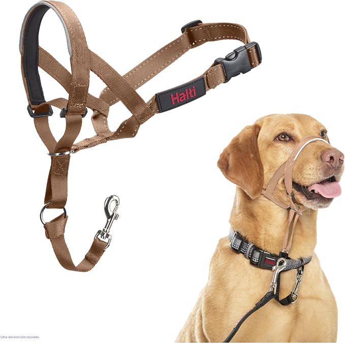 Halti Halter – To Stop Pulling On His Leash, Fully Padded On The Snout, Anti-Pull Collars for Medium Dogs (Size 3, Desert Sand) - Image 1