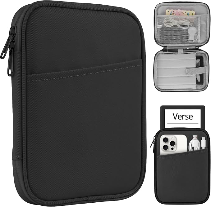 HoYiXi Universal Case for 7 inch Kindle Paperwhite/Colorsoft 2024 Compatibility 6.8" Paperwhite 2021 and 6"-6.8" Kobo/Tolino/Sony EReader with Anti-Drop Android Tablet Sleeve Case, Black - Image 1