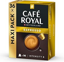 Café Royal Espresso – Capsules de café compatibles Nespresso, 100% Arabica, intensité 6/12, Rainforest Alliance, 36 capsules - Image 1